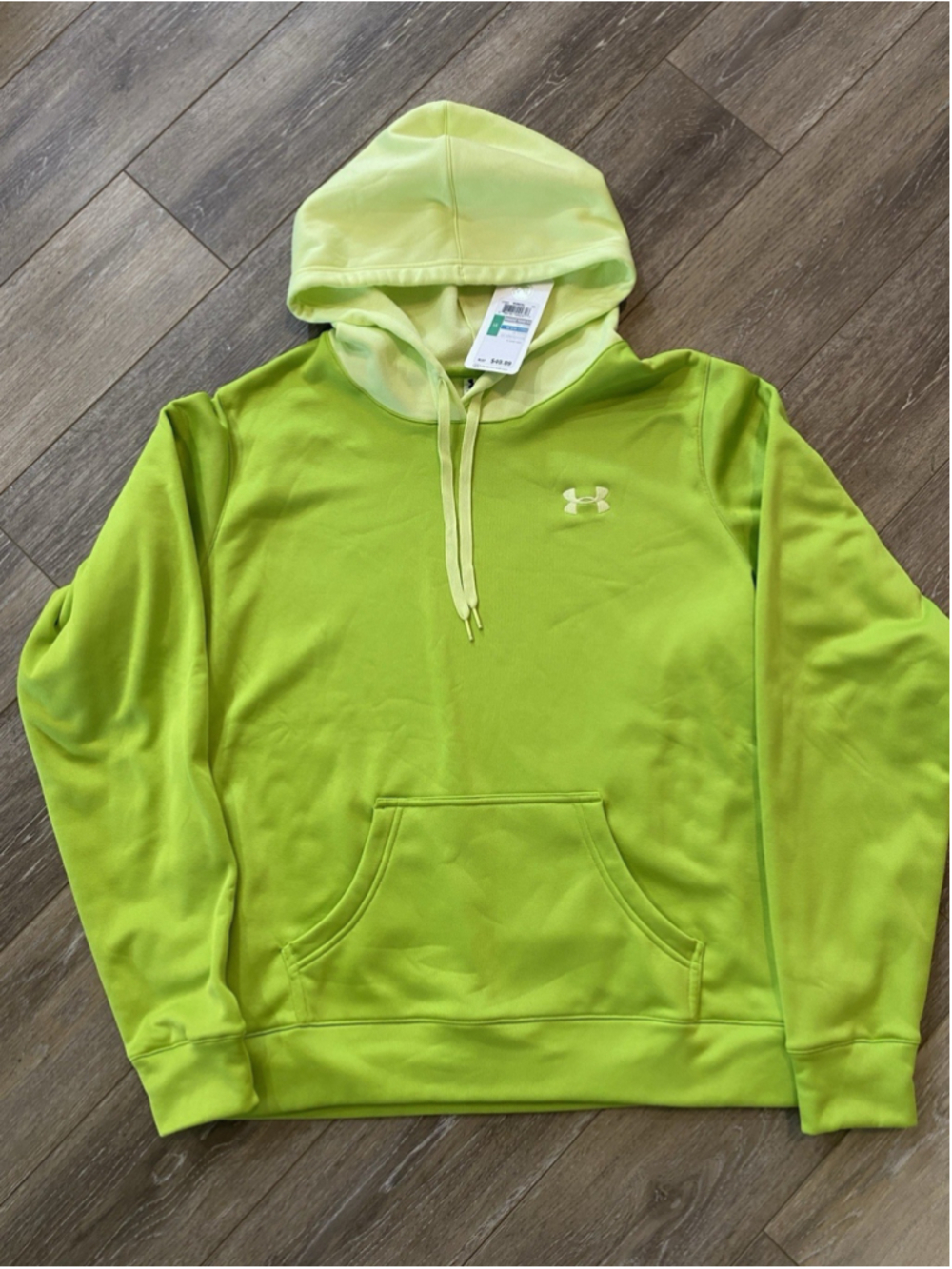 Under Armour Two Tone Lime Green Hoodie Size Large NWT